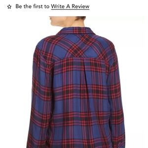 Rails Hunter Plaid Raspberry Royal Black Flannel Buttondown NWOT